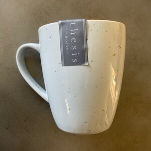 NWT Set of 6 Thesis Home Coffee Mugs, 13 oz., Grey Speckled Contemporary Design